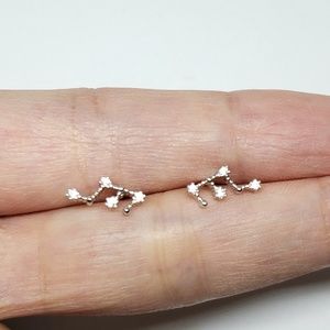 Sterling Silver Aquarius Zodiac Earrings Constellation Birthday Earr…
